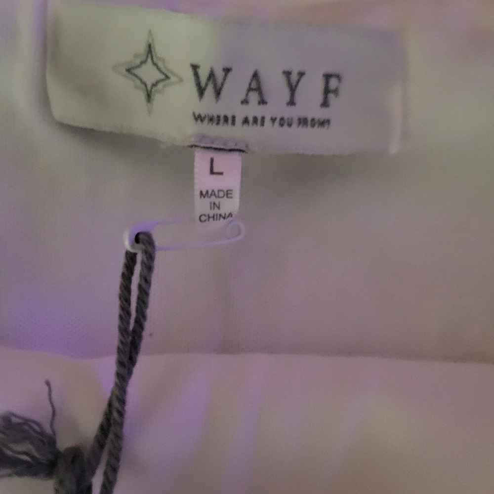 NWT WAYF White And Silver Sequin Mini Skirt - SZ L - Picture 2 of 4